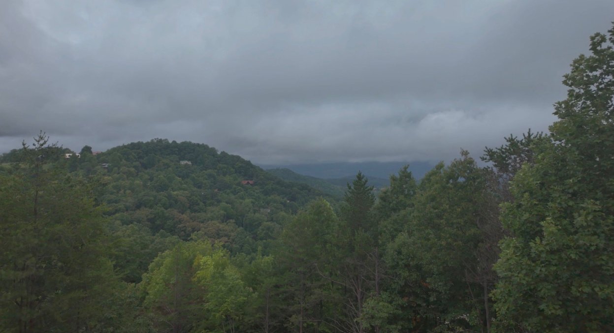 Misty mountain view from the second floor